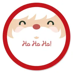 Big Dot of Happiness Jolly Santa Claus - Christmas Party Circle Sticker Labels - 24 Count
