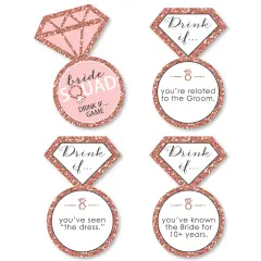 Big Dot of Happiness Drink If Game - Bride Squad - Rose Gold Bridal Shower or Bachelorette Party Game - 24 Count