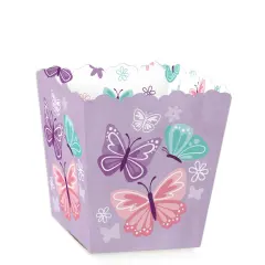 Big Dot of Happiness Beautiful Butterfly - Party Mini Favor Boxes - Floral Baby Shower or Birthday Party Treat Candy Boxes - Set of 12