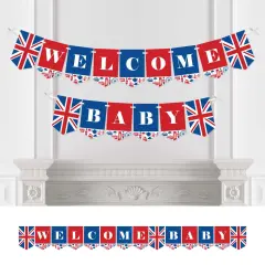 Big Dot of Happiness Cheerio, London - British UK Baby Shower Bunting Banner - Party Decorations - Welcome Baby