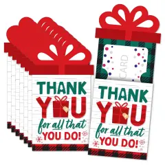 Big Dot of Happiness Holiday Thank You - Christmas Appreciation Money and Gift Card Sleeves - Nifty Gifty Card Holders - Set of 8