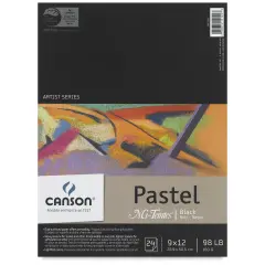 Canson Mi Teintes Drawing Papers - 9" x 12", Black Paper, 24 Sheets