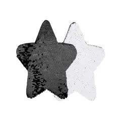 7" Black Star Sequin Sublimation Patches - 2 Pack