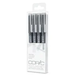 Copic Multiliner Pen - Gray, Fine Nibs, Set of 4