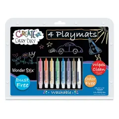 The Pencil Grip Wonder Stix Playmat Set - Set of 8 with Playmats, Assorted Colors