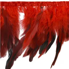 Belagio Feather Trim, 9" Wide, 10-Yard Bolt, Red