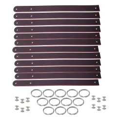Blank Leather Keyrings 12 Pack &ndash; Pre-Cut Blanks with Hardware for Hot, Foil Stamping & Engraving Burgundy