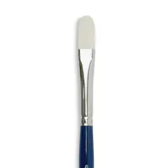 Silver Brush Bristlon Stiff White Synthetic Brush - Filbert, Size 6, Short Handle