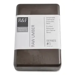 R&F Encaustic Paint Block - Raw Umber, 333 ml block