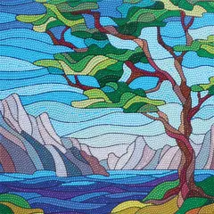 Leisure Arts Diamond Painting Kit - Stained Glass River