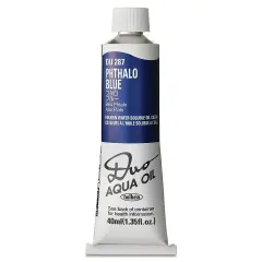 Holbein Duo Aqua Water Soluble Oils - Phthalo Blue, 40 ml tube