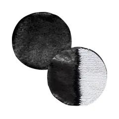 7" Black Round Sequin Sublimation Patches - 2 Pack