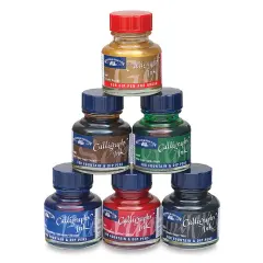 Winsor & Newton Calligraphy Ink - Assorted Colors, Set of 6