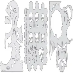 Iwata Artool Freehand Template - Set of 3, Skull Master