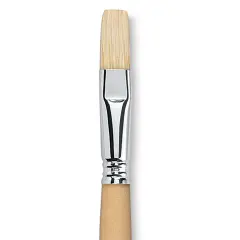 Escoda Clasico Chungking White Bristle Brush - Flat, Long Handle, Size 16