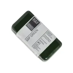 R&F Encaustic Paint Block - Sap Green, 40 ml block