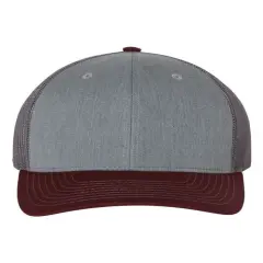 Richardson&reg; Snapback Trucker Cap H Grey/ C Maroon