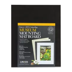 Lineco Cotton Rag Museum Mounting Boards - Pkg of 25,Black, 8" x 10"