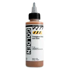 Golden High Flow Acrylics - Transparent Yellow Iron Oxide, 4 oz bottle