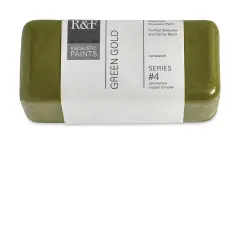 R&F Encaustic Paint Block - Green Gold, 104 ml block