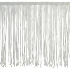 Belagio Chainette Fringe, 6" Wide, White, 10-Yard Bolt