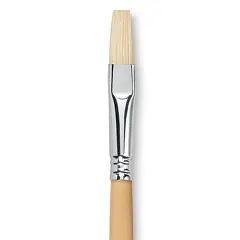 Escoda Clasico Chungking White Bristle Brush - Flat, Long Handle, Size 12