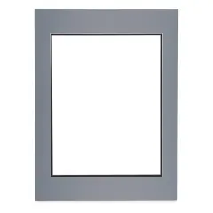 Blick Double Mat - Bar Harbor Gray / Raven Black, 18" x 24" (13-1/2" x 17-1/2" Opening)