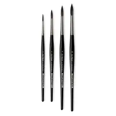 Da Vinci Casaneo Synthetic Squirrel Watercolor Brush - Large Round, Set of 4, Short Handle