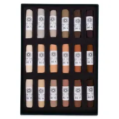 Unison Handmade Pastels - Brown Earth Colors 1-18, Set of 18, Full Stick
