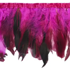 Belagio Feather Trim, 9" Wide, 10-Yard Bolt, Hot Pink
