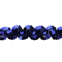 Belagio Sequin Trim, 1" Wide, Serpentine Design, 10-Yard Bolt, Royal Blue