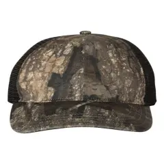 Richardson&reg; Garment Washed Printed Trucker Cap Rea Tim/ Black