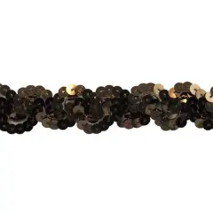 Belagio Sequin Trim, 1" Wide, Serpentine Design, 10-Yard Bolt, Brown