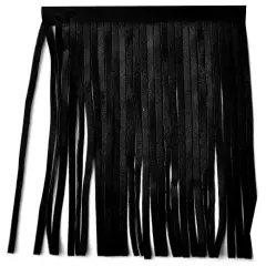 Belagio Faux Leather Fringe Trim, 6" Wide, 25-Yard Bolt, Black