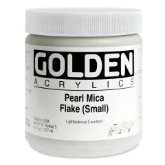 Golden Heavy Body Artist Acrylics - Iridescent Pearl Mica (Small), 8 oz jar