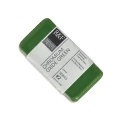R&F Encaustic Paint Block - Chromium Oxide Green, 40 ml block