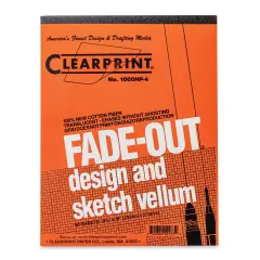 Clearprint Drafting and Design Fade-Out Vellum - 8 1/2" x 11", 4 x 4 Grid, 50 Sheets