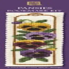 Pansies Bookmark Cross Stitch Kit Multicolor