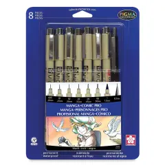 Sakura Manga Comic Pro Set - Sketching & Ink Set, Set of 8