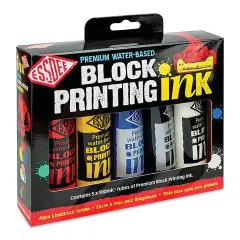 Essdee Premium Water Based Block Printing Ink Set - Primary Set of 5, 100 ml Tubes