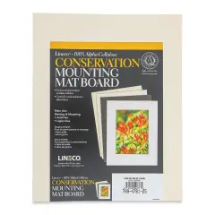 Lineco Conservation Matboard - Aged White, 4 ply, Pkg of 25, 8" x 10"