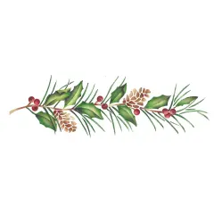 Pine and Holly Bough Wall Stencil | 3179 by Designer Stencils | Floral Stencils |