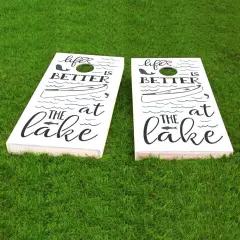 Better at the Lake Cornhole Board Stencil