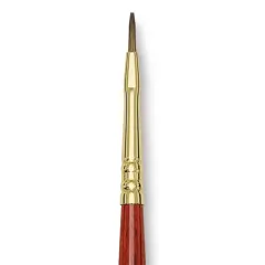 Blick Master Kolinsky Sable Brush - Flat, Short Handle, Red, Size 1