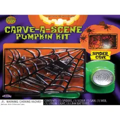 Carve A Pumpkin Spider Web Scene Jack-o-Lantern Decoration