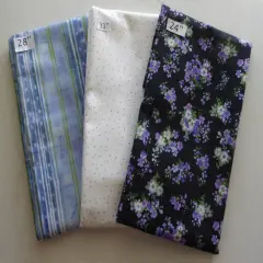 Purple Flowers and Multi Stripes 2 Yds 11 in Last of the Best End of Bolt