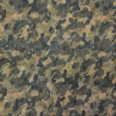 Belagio Cork Fabric, 18" x 15", Camo Print, Green Multi