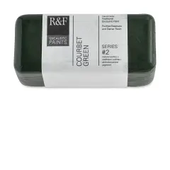 R&F Encaustic Paint Block - Courbet Green, 104 ml block