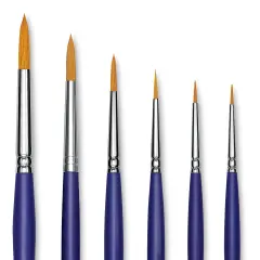 Blick Scholastic Golden Taklon Brush Set - Round, Long Handle, Set of 6