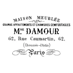 Parisian Address Wall Stencil | 3736 by Designer Stencils | Word & Phrase Stencils | Reusable Art Craft Stencils for Painting on Walls, Canvas, Wood | Reusable Plastic Paint Stencil for Home Makeover | Easy to Use & Clean Art Stencil